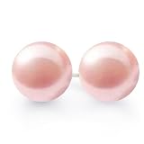 Bling Jewelry Tahitian Style Sea Shell Pink Pearl Stud Earrings 8mm 10mm 12mm