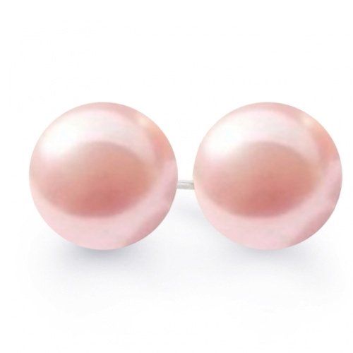 Bling Jewelry Tahitian Style Sea Shell Pink Pearl Stud Earrings 8mm 10mm 12mm