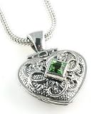 Anatoli Peridot Heart Locket Necklace