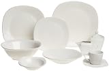Oneida Square Round Retro Leaves 53-Piece Dinnerware Set, Service for 8