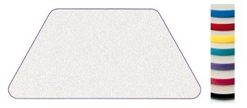 McCourt 74530PGB-LOW 30 x 60 Inch Trapezoid Activity Table - Pebble Gray Top with Blue Banding & Legs - Adjusts to 15-22 Inches