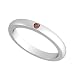 14k White Gold Bezel set Garnet Band Ring
