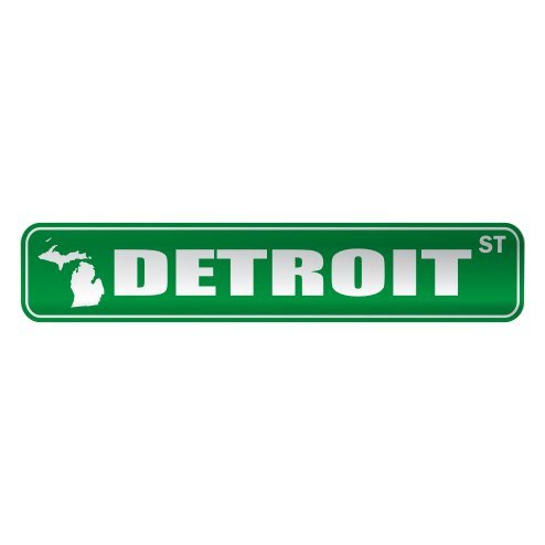 DETROIT ST STREET SIGN USA CITY MICHIGAN