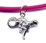 7 Fuschia Cheetah Ankle Bracelet Sterling Silver Jewelry