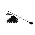 CHILDREN'S KIDS 26" HORSE RIDING CROP/WHIP & GLOVES SET - BLACK