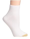 Gold Toe Women's 3-Pack Flat Knit Liner Athletic Sock, White, size 9-11