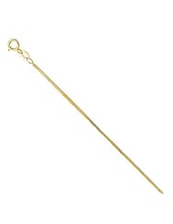 14k Solid Yellow Gold Foxtail Chain Necklace 1mm 16"
