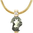 14K Yellow Gold Prasiolite (Green Amethyst) and Diamond Pendant