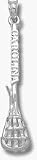 North Carolina Tar Heels 'Carolina Lacrosse Stick' Pendant - Sterling Silver Jewelry