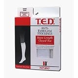 - White Anti-Embolism Stockings, Below Knee - Large