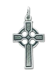 0.925 Sterling Silver Irish Celtic Cross Pendent Charm