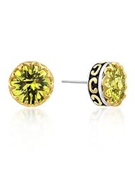 Yellow CZ Tribal Stud Earrings
