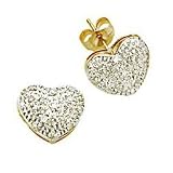 14K Diamond Heart Earrings