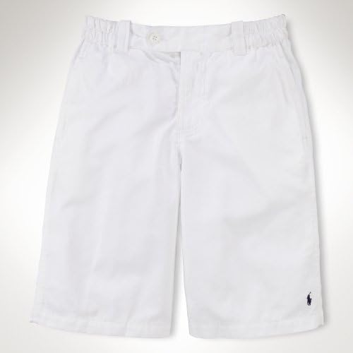 Polo Ralph Lauren Big Boy's Pony Logo Chino Shorts (10, White)