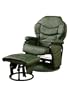Black Leatherette Metal Glider Rocker and Ottoman