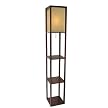 Shelf Floor Lamp with Paper Shade - Walnut