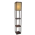 Shelf Floor Lamp with Paper Shade - Walnut