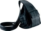 Black Genuine Leather Sling Backpack Purse