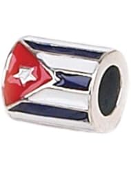 Genuine Zable (TM) Product. 925 Sterling Silver Cuba Flag Charm. 100% Satisfaction Guaranteed.