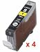 4 X CLI-8Y Yellow Compatible Printer Ink Cartridges for Canon Pixma iX4000 - Latest Chip installed. Ready to Use. - Izzibuyer