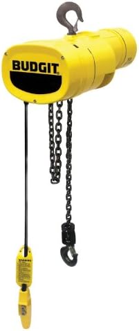 Budgit Hoist Manguard BEHC0208 Electric Chain Hoist, Single Phase, Hook Mount, 2 Ton Capacity, 40' Lift, 8 fpm Max Lift Speed, 1 HP, 23" Headroom, 1-3/8" Hook Opening, 115/230V