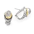 14K, SILVER AND DIAMOND CLIP EARRING D 0.11CTW