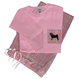 Women's pink plaid PJ's Pug Black