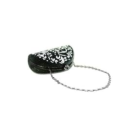 Jeweled Evening Bag with Jet and Clear Swarovski Crystals