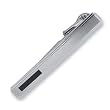 Men s STEL Stainless Steel Tie Bar with Black Enamel Inlay Accent- 80803