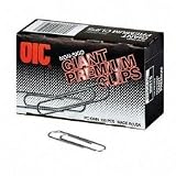 Gem Clips, Giant Premium, Non-Skid, .050 Gauge, Silver, Sold as 1 box