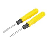 uxcell ドライバー　メタル製ドライバー　フィリップス　プラスチック　シルバートーン　2本入