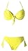VonFon Pure Color Bowknot Push Up Top & Triangle Bottom Swimwear Beach Wear