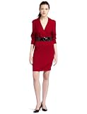 Teeze Me Juniors Belted Sweater DressRedMedium