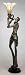 Artmax Handmade Floor Lamp - Torchier sculpture of man playing horn, black veined ant...