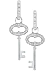 14K White Gold 0.13cttw Round Shaped White Brilliant Diamond Earrings