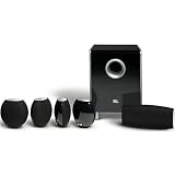 JBL CS480BG High Performance, complete 6-Piece Home Theater Speaker System with Brackets (Black Gloss)