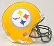 Pittsburgh Steelers 75th Anniversary Throwback Replica Mini Helmet w/ Z2B Face Mask - Football Sports Merchandise