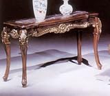 Marble Top / Gold Brush Sofa Table By Acme Furniture