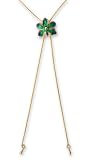 Natural orchid gold-plated long necklace, 'Aqua Perfection'