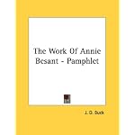 The Work Of Annie Besant - Pamphlet book cover