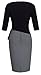 HOMEYEE Women's Elegant Patchwork 3/4 Sleeve Wear to Work Bodycon Dress B333