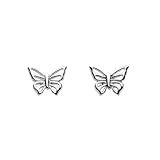 Dew Sterling Silver Womens  Butterfly Stud Earrings
