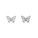 Dew Sterling Silver Womens  Butterfly Stud Earrings