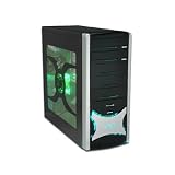 Xion Solaris Black/Green ATX Mid-Tower Case with Clear Side, Front USB and Audio Ports and 450-Watt Power Supply