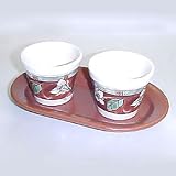 Pfaltzgraff Mission Flower Herb Planters W/tray - 3 1/2h X 2 3/4d - W/9 Tray