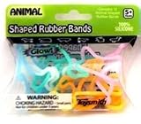 Pack of 12 GLOW-In-The-Dark ANIMAL Shaped Rubber Band BraceletsIMAGE