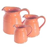 ORANGE TURINO PITCHER SET - ORANGE CERAMIC TURINO PITCHER SET, 3 PIECES - SMALL MEDIUM AND LARGE