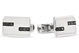 1/4 Carat Black Diamond Sterling Silver Cufflinks