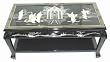 Asian Furniture & D&eacute;cor - 39" Chinese Black Lacquer Coffee Table w/ Shelf & Mother of Pearl