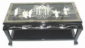 Chinese Five Ladies Black Coffee Table